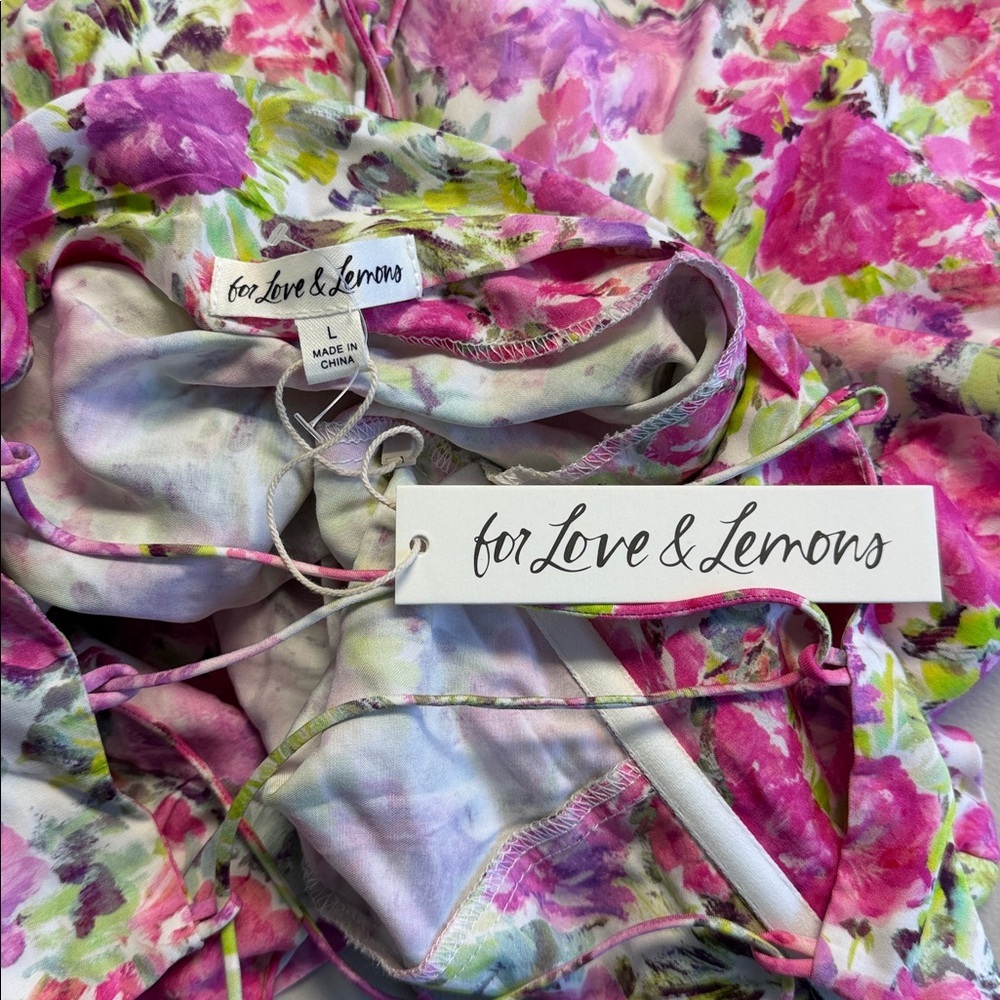NWT For Love & Lemons Floral Corset Mini Dress - Picture 3 of 6